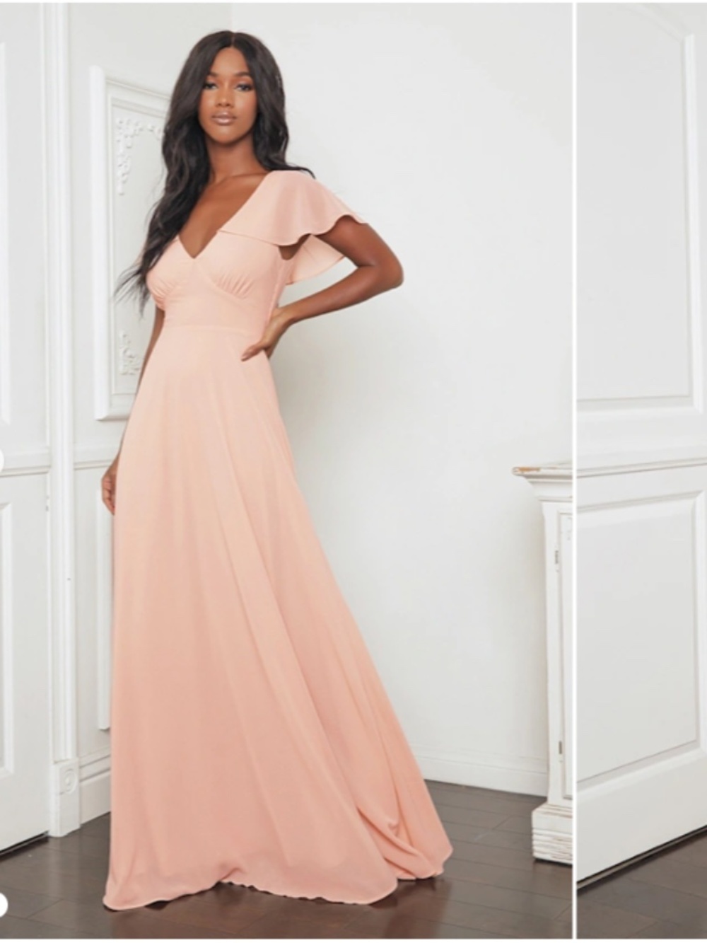 LULU's Chic Bridesmaid Prom Wedding Flowy Romantic Elegant Sexy Maxi Dress